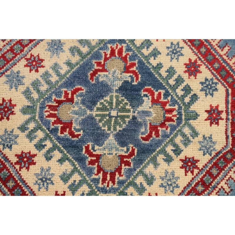 Light Blue Kazak Rug Handmade Oriental Wool Carpet - 5'0" x 7'4"