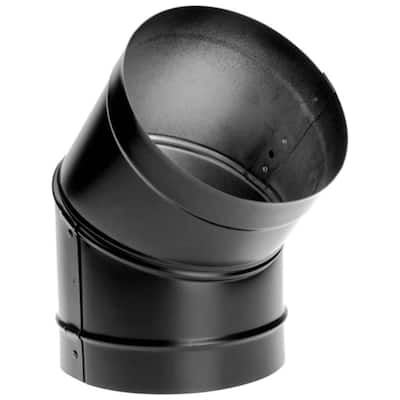 DuraVent DuraBlack 6" Stainless Steel Single Wall 45 Degree Elbow Stove Pipe - 2.20