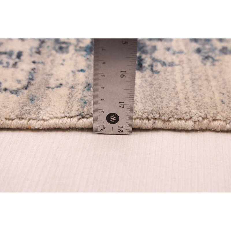 ECARPETGALLERY Hand Loomed Elysian Navy Wool Rug - 8'2 x 9'10