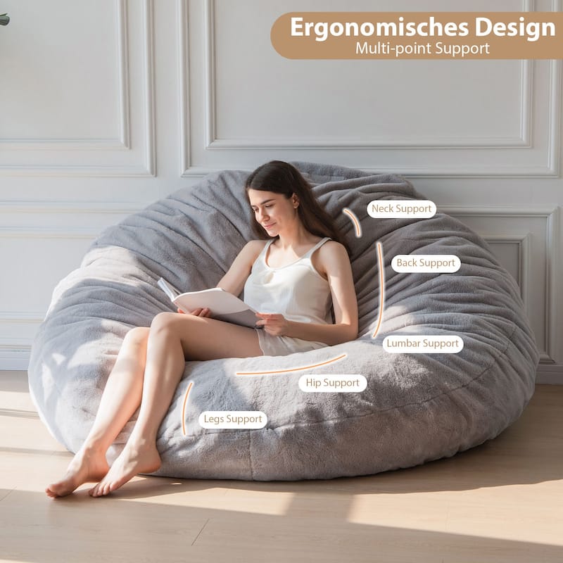 5-foot Giant Round Bean Bag Sofa and Lounger