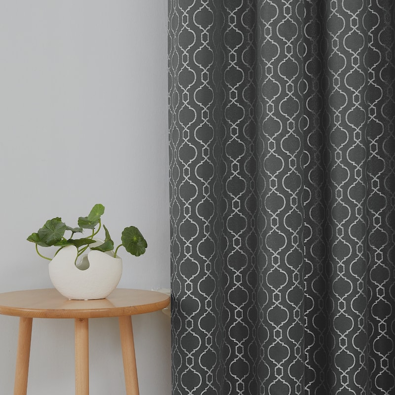 Deconovo Geometric Knitting Room Darkening Grommet Curtain(2 Panels)