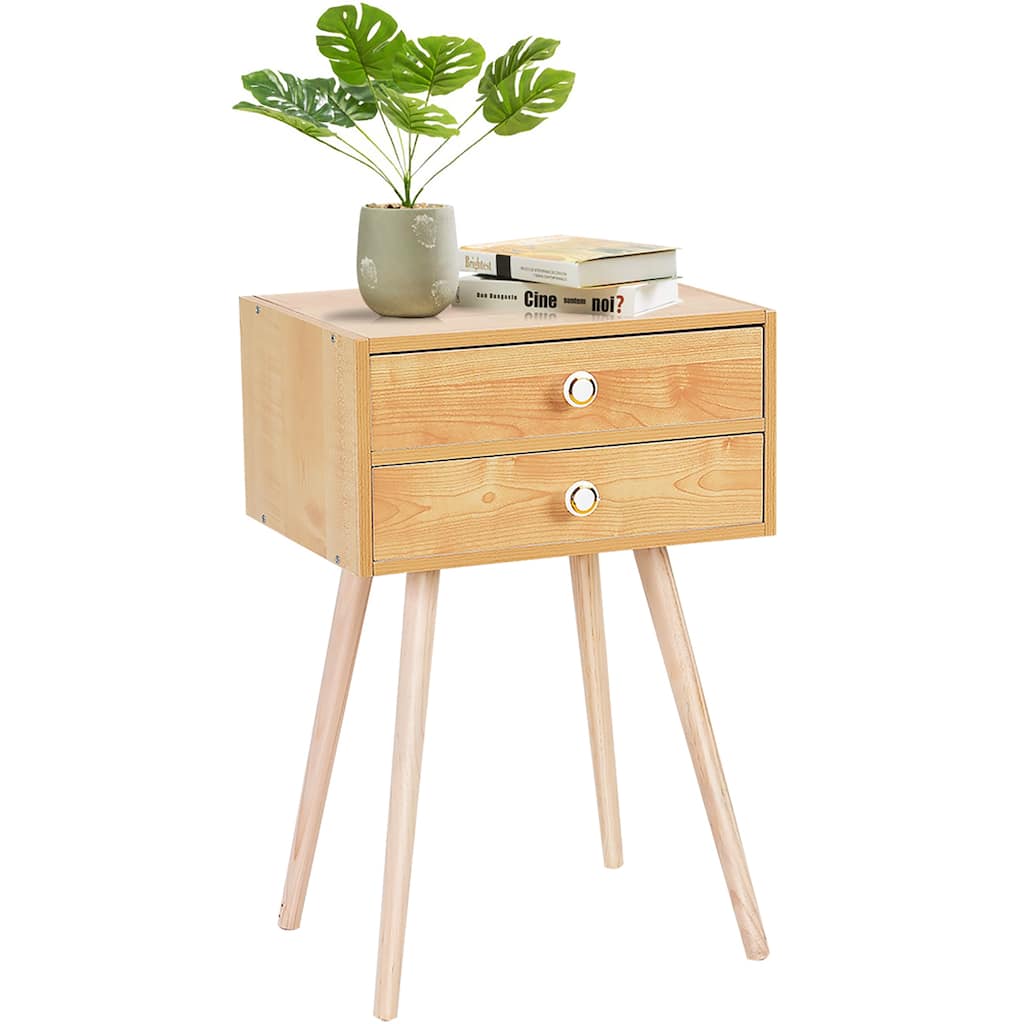 Nightstand Sofa End Side Table Bedroom Room Furniture with Drawers