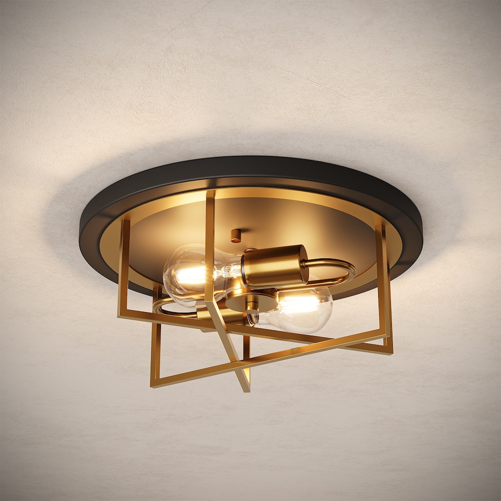 Gold Metal Modern 13 Inches Flush Mount Ceiling Light