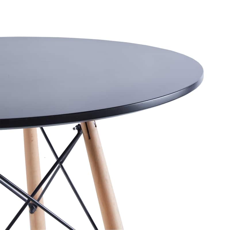 31.5"White Table Mid-century Dining Table for 2-4 people With Round Mdf Table Top, End Table Leisure Coffee Table