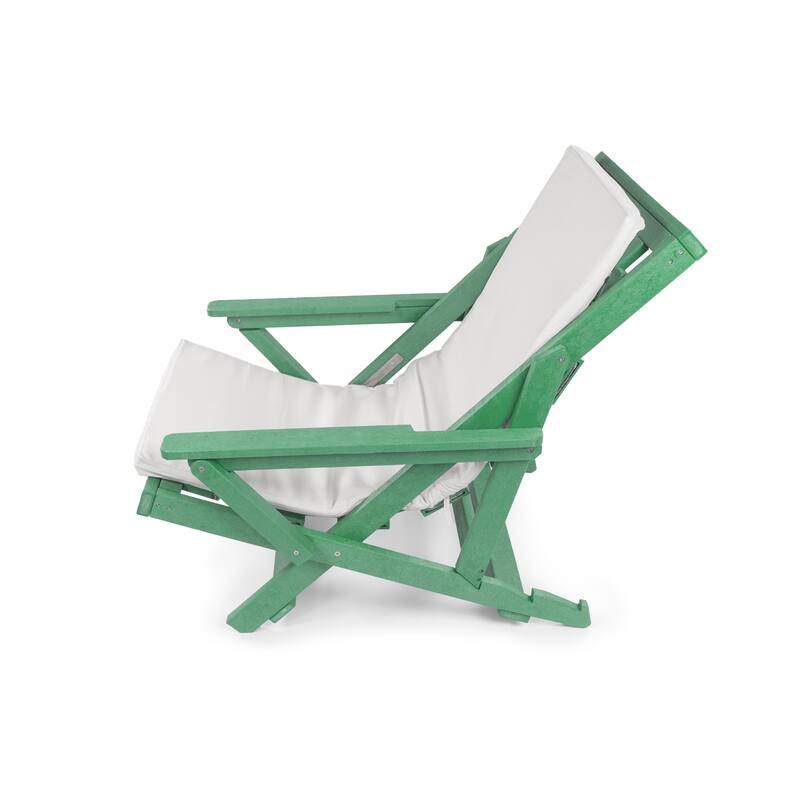 Aspen Fully Assembled All-Weather Outdoor Folding Lounge Chair and Table Set - 3-piece