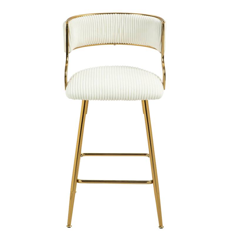 Set of 2 26" Counter-Height Bar Stools - Beige