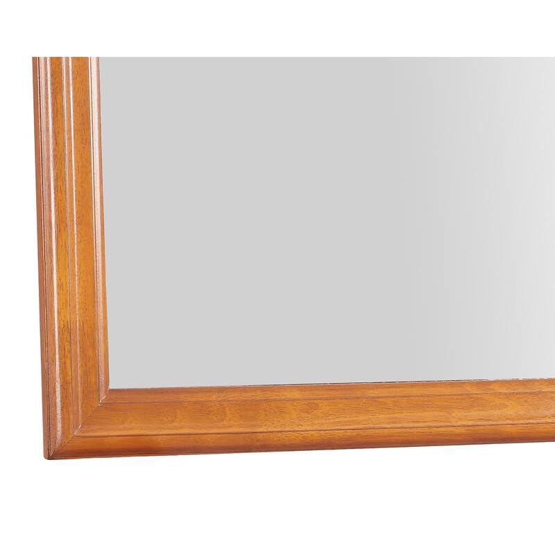 Wooden Framed Square Dresser Mirror - 38" - Rust Brown