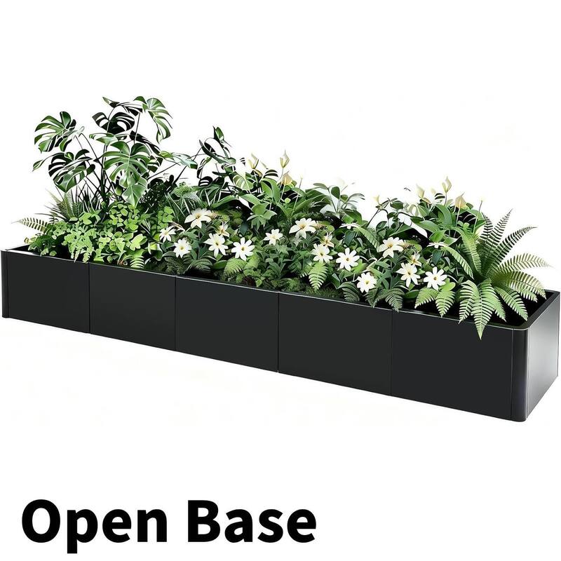 70" Modern Raised Garden Bed Planter, Ideal for Yard, Patio, No Base - N/A - Black