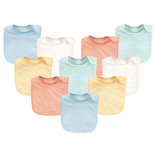 slide 1 of 1, Hudson Baby Infant Unisex Rayon from Bamboo Terry Bibs, Soft Neutral, One Size - Soft Neutral - One Size One Size - Soft Neutral