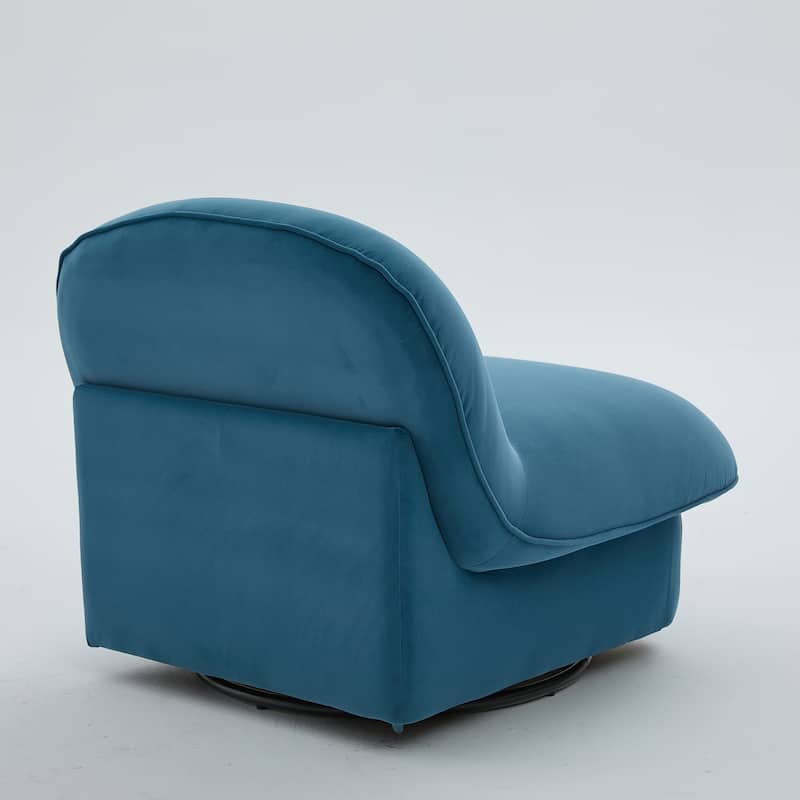 Pumpkin-Shaped Swivel Chair, 360-Degree Swivel Accent Chair for Living Room Bedroom Office