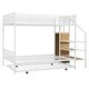 preview thumbnail 21 of 30, Versatile Design Twin over Full Metal Bunk Bed with Trundle and Lateral Storage Practical Step Ladder and Built-in Wardrobe