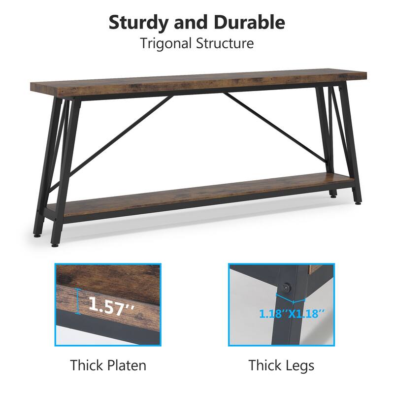 70.9 Inch Extra Long Sofa Table, Industrial Entry Console Table