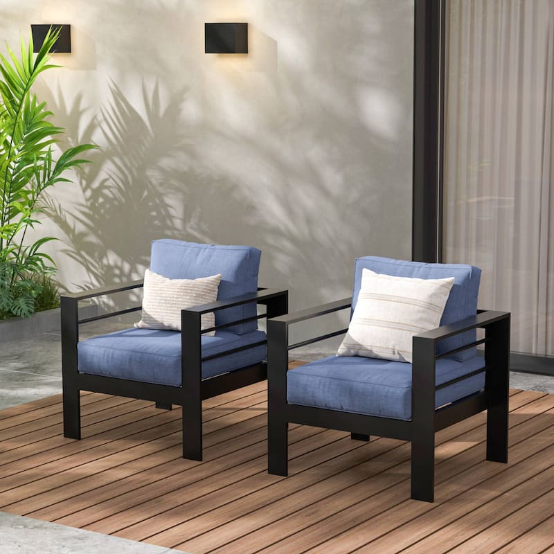 Royalcraft 2 PCS Aluminum Outdoor Armchair - Blue