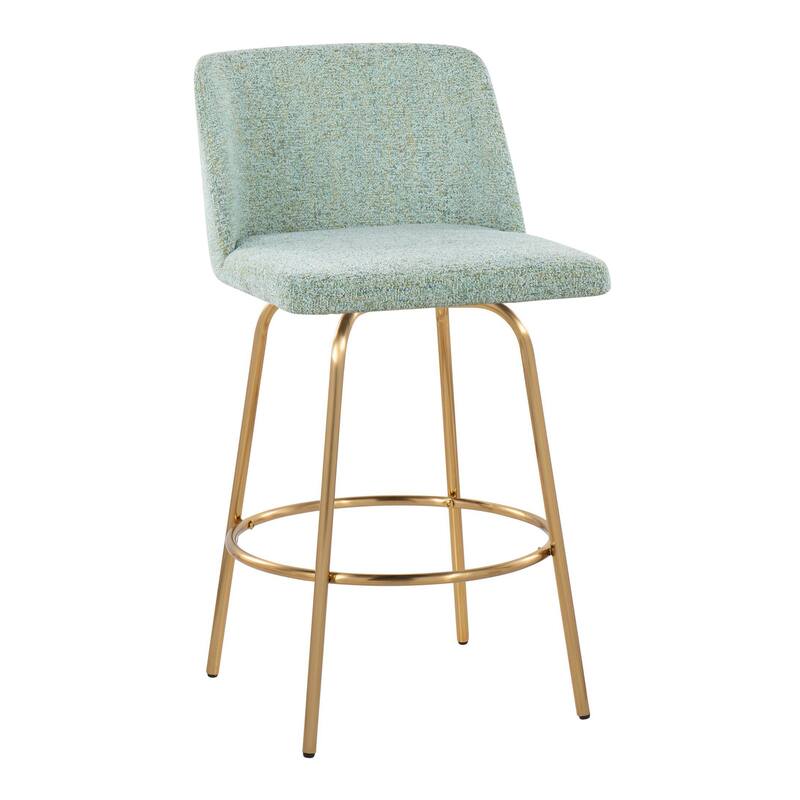 Silver Orchid Vallberga 26" Counter Stool with Gold Metal Base (Set of 2)
