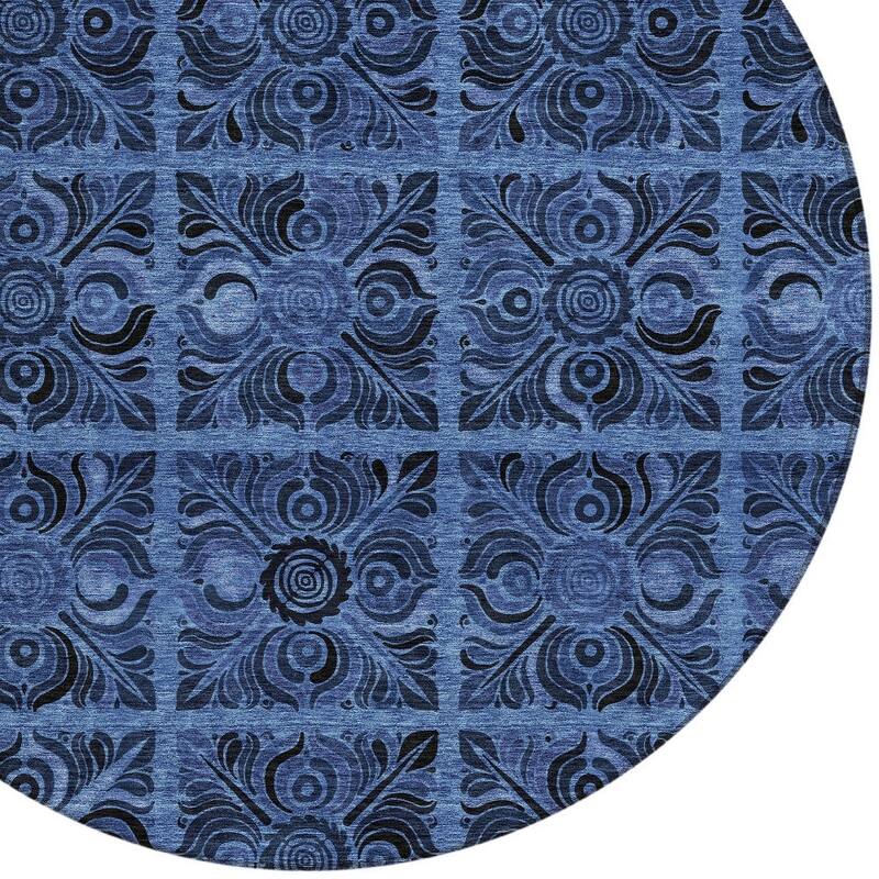 HomeRoots Medallion Transitional Rectangle Outdoor Rug