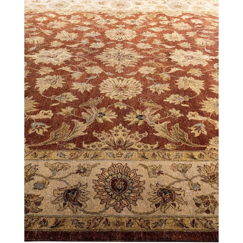 Oushak One-of-a-Kind Handmade Area Rug, Red - 9' 1" x 9' 1"