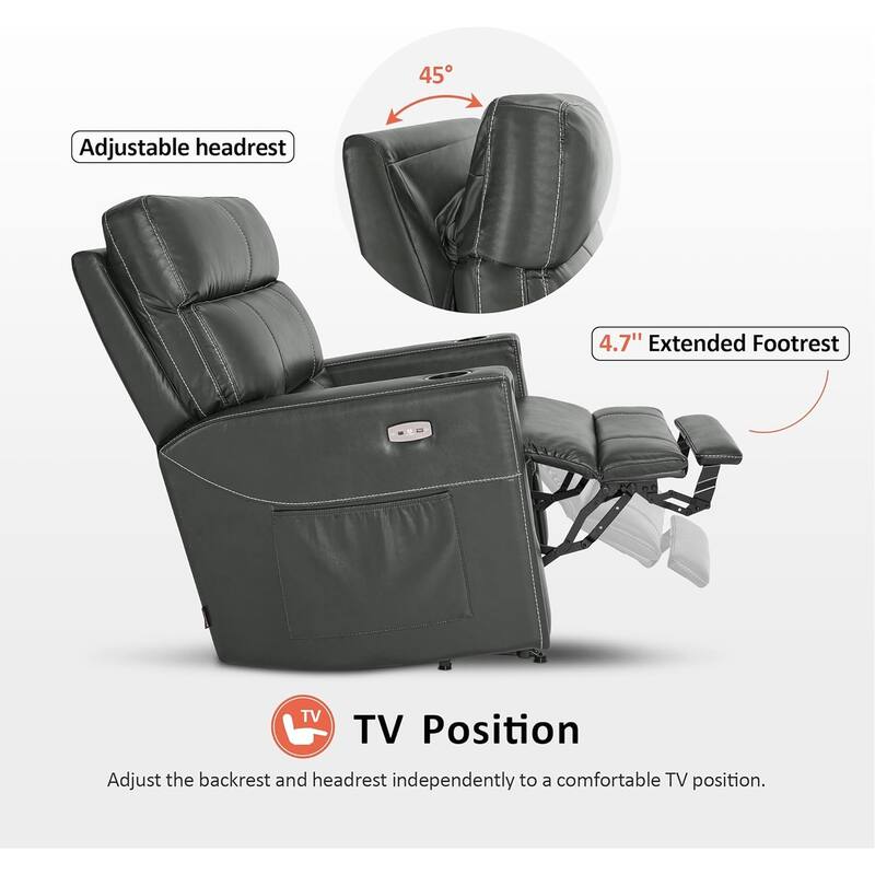 MCombo 380lbs Oversized Dual Motors Power Lift Recliner Chair, for Heights 5'7''-6'6" Big and Tall People, Faux Leather R7177