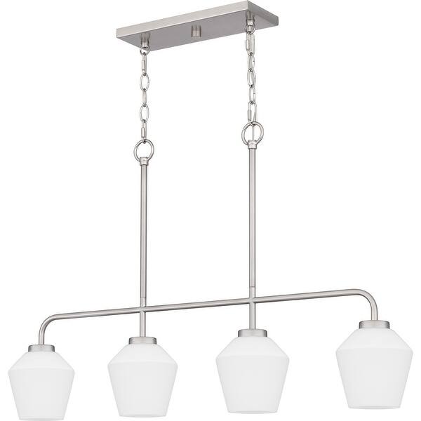 slide 2 of 7, Nielson Four Light Linear Chandelier Brushed Nickel