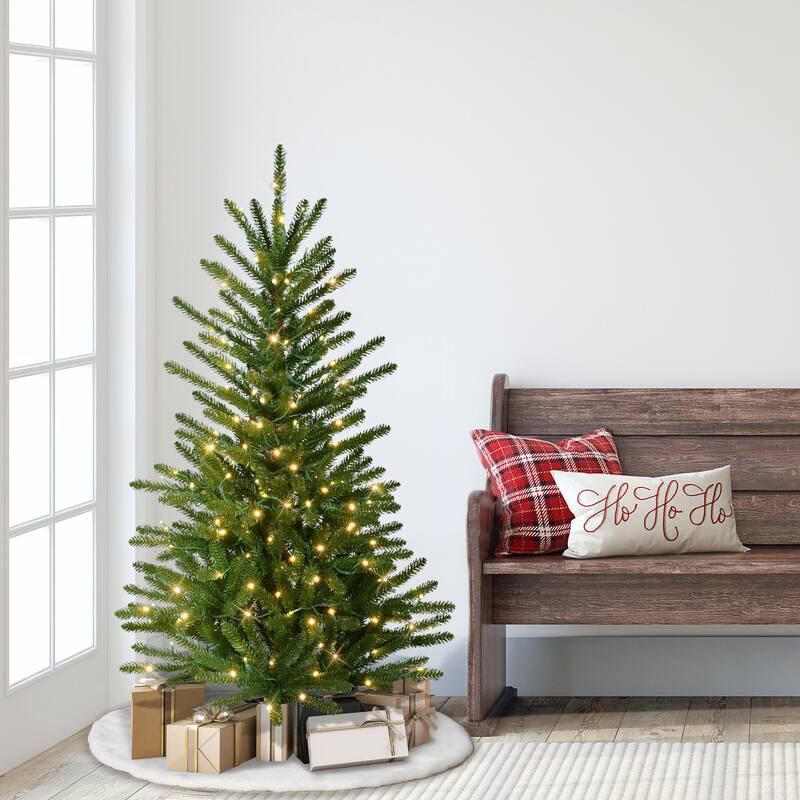 Puleo International 4.5' Pre-Lit Artificial Mountain View Spruce Tree