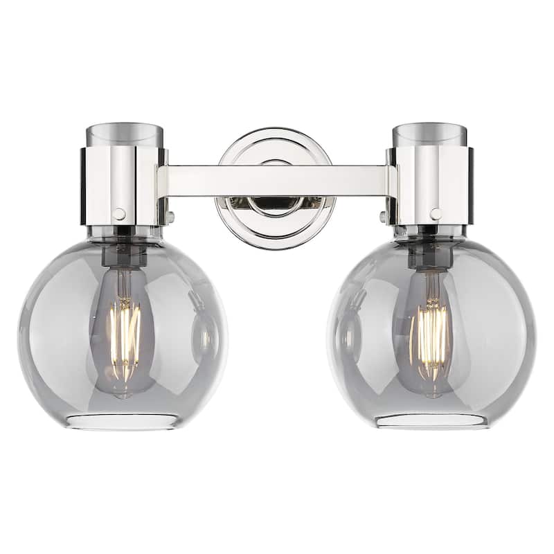 Innovations Lighting 464-2W-G464B-7SM Lawton Sphere 2 Light 16" Wide - Polished Nickel