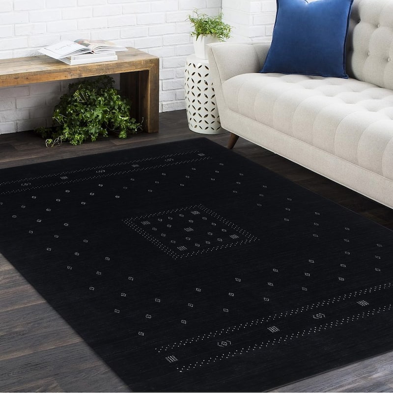 Overton Simi One-of-a-Kind Handmade Area Rug - 3' x 5' - Black