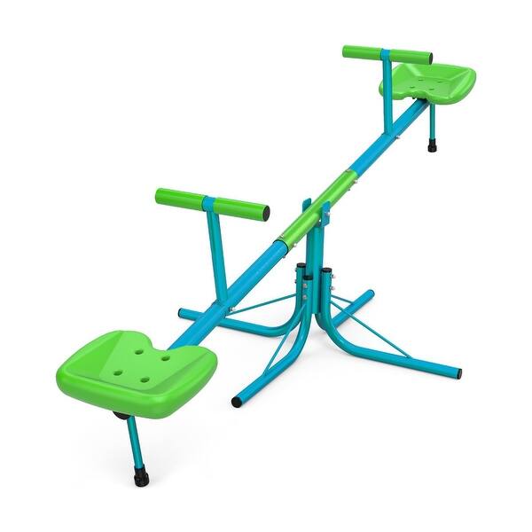 slide 2 of 6, Outdoor Backyard Steel Children Kids 360 Degree Rotation Seesaw See Saw