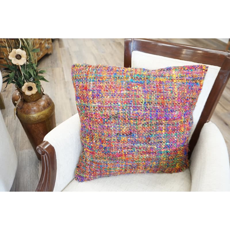 Home&Manor Aubree Hand Spun Silk Pillow 20"