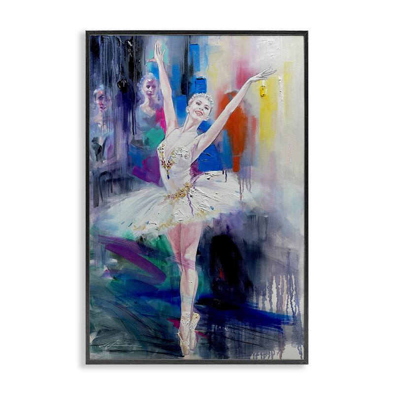 Stupell Bold Ballerina Abstraction Framed Giclee Art Design By Lucille Lee - 12 x 18 - Black