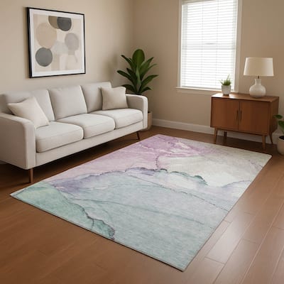 Premium Washable Super Soft Abstract Watercolor Mayfield Rug