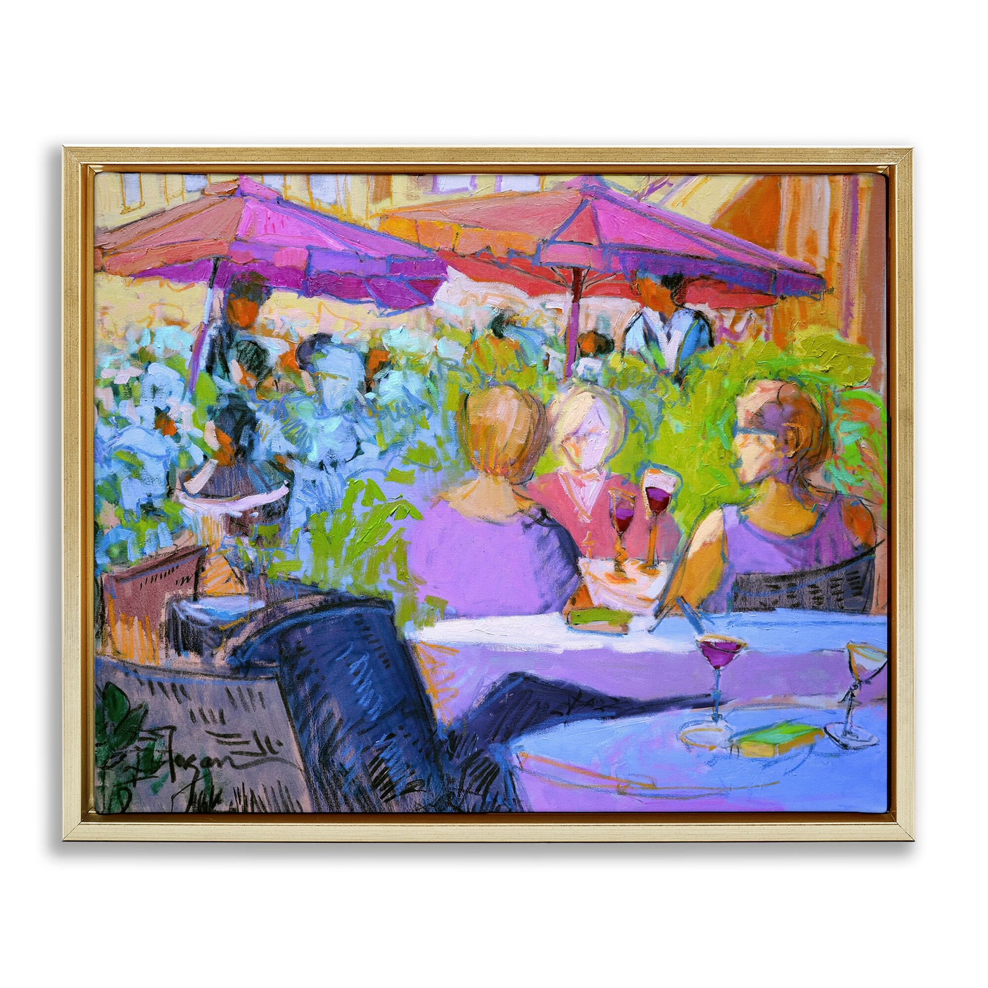 Stupell Women Dining Abstraction Framed Floater Canvas Wall Art Design By June Erica Vess