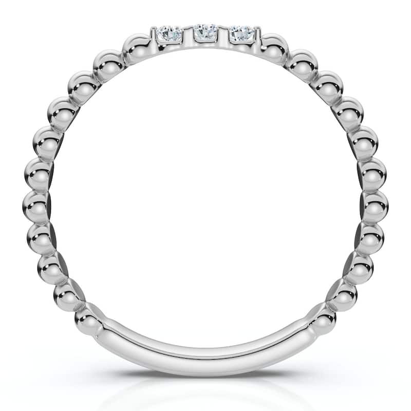 Bliss Diamond Beaded Diamond Stackable Accent Anniversary Ring Lab Grown