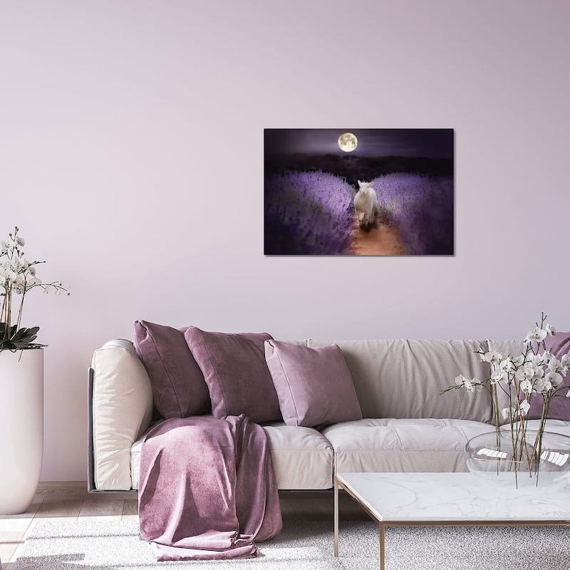 Little Lamb Moonlight Print On Acrylic Glass by Karen Burke