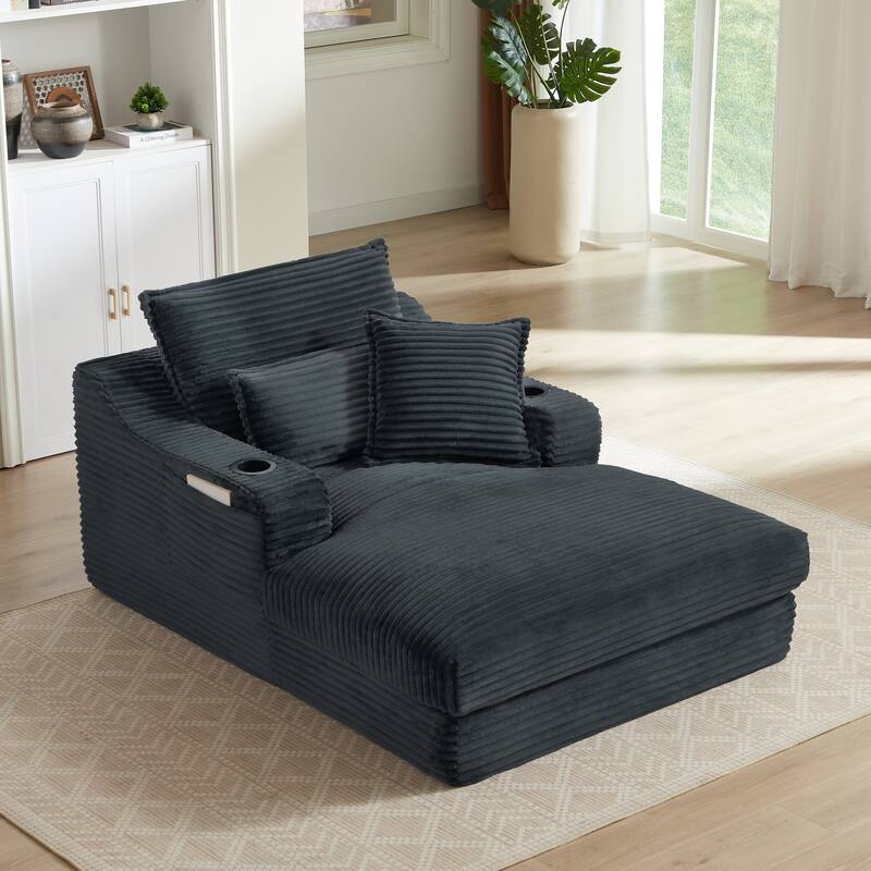 Rossetta 47'' Modern Comfortable Unique Cushion Design Cushioned Compression Corduroy Sofa with Spacious Depth