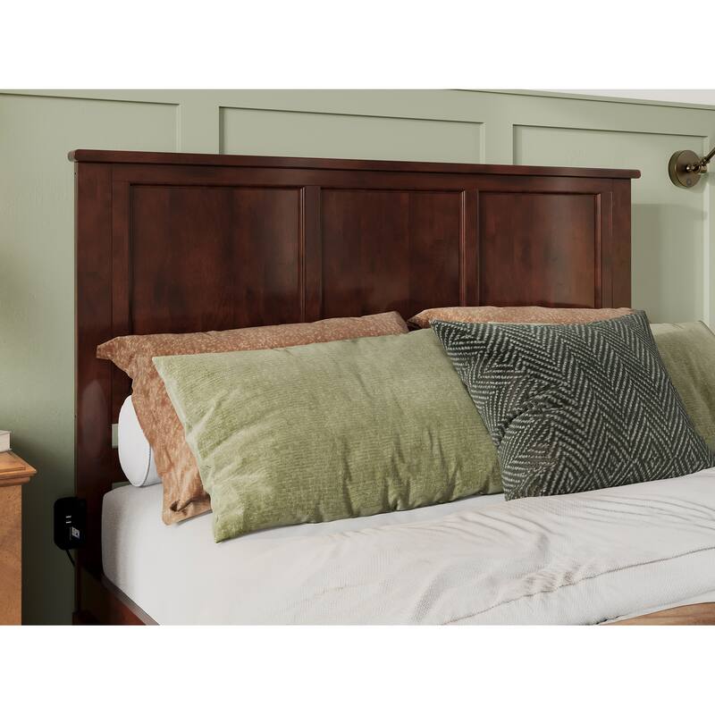 Madison Queen Platform Bed with Matching Footboard in Walnut