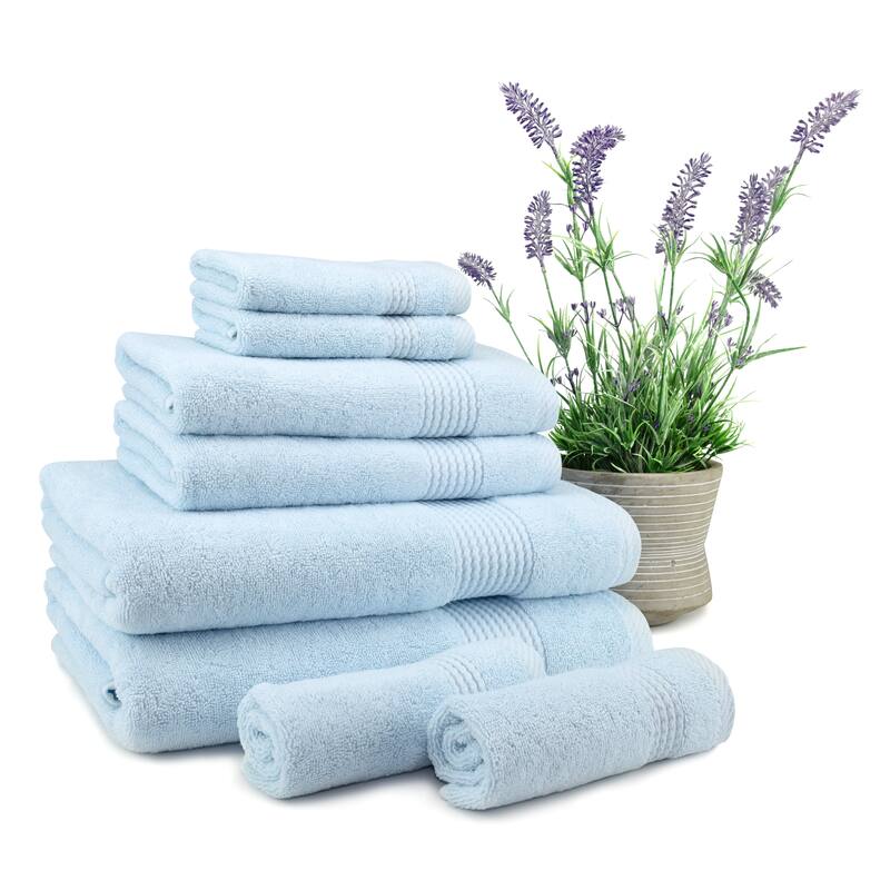 East'N Blue Lara Turkish Cotton Bath Towel Set (Set of 8) - (2 Bath Towel, 2 Hand Towel, 4 Washcloth)