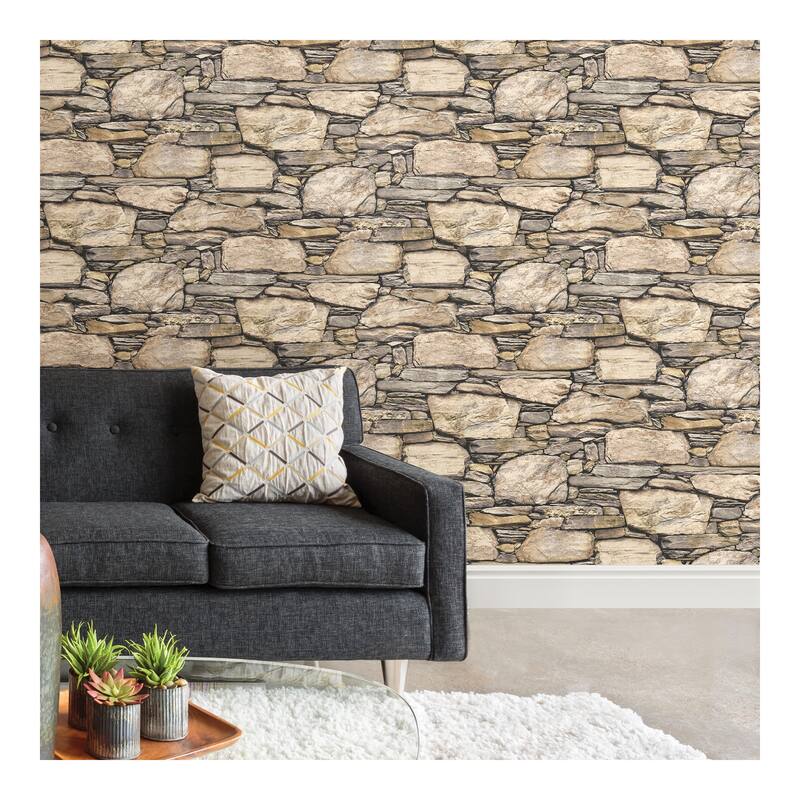 NuWallpaper Hadrian Stone Wall Peel & Stick Wallpaper - 216in x 20.5in x 0.025in
