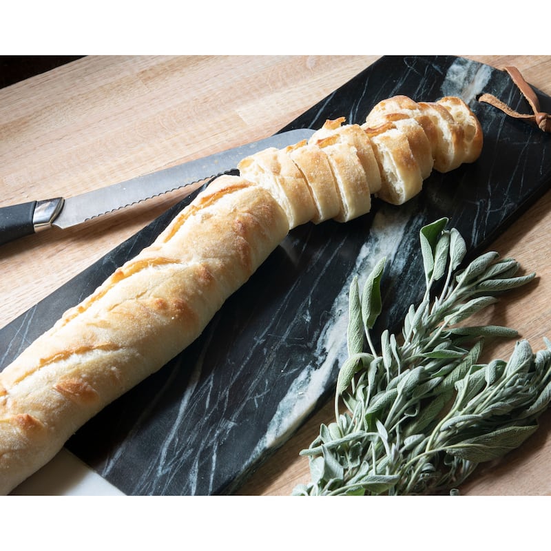 Foreside Home & Garden Large Rectangle Black Marble Serving Cutting Board - 21 x 8 x 0.5