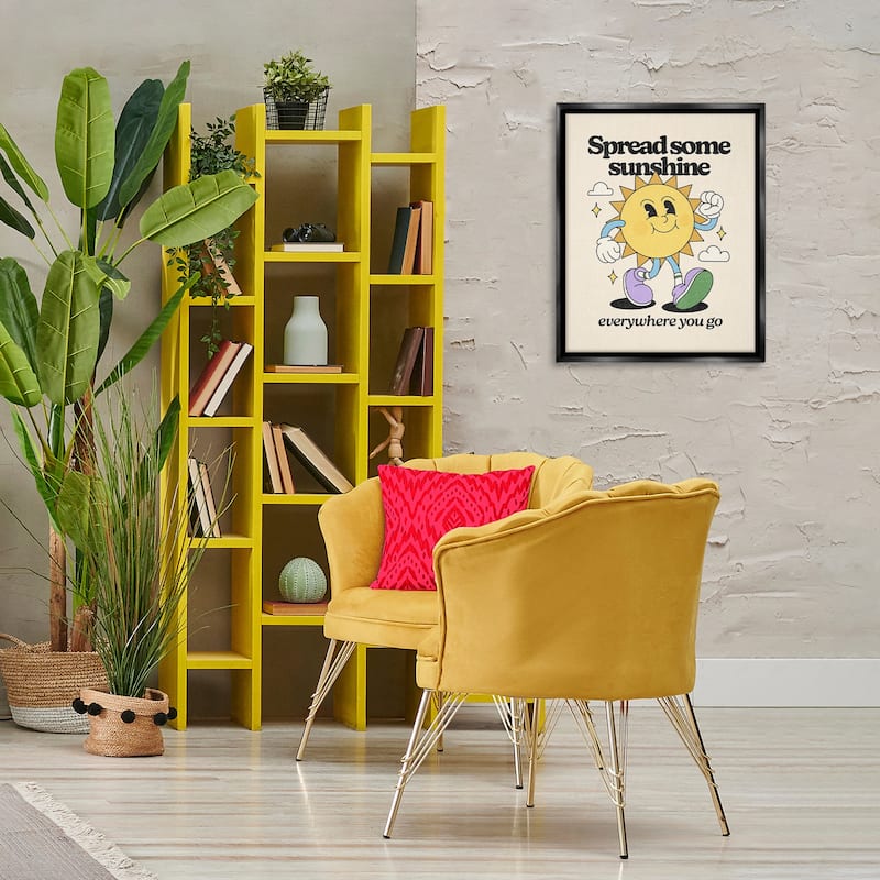 Stupell Retro Spread Some Sunshine Framed Floater Canvas Wall Art Design By Victoria Barnes