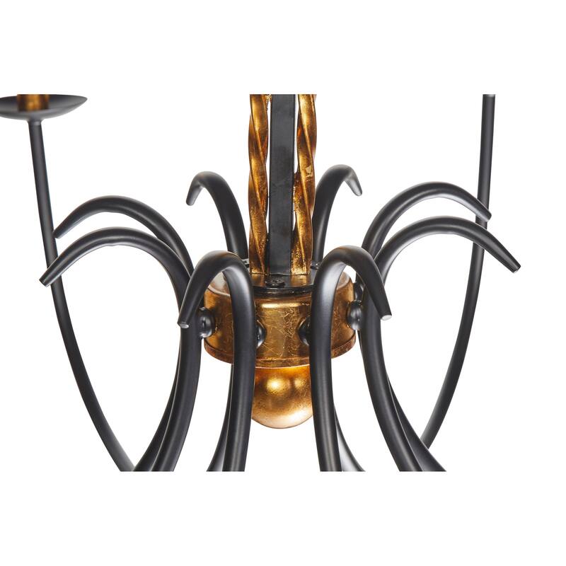 Naples 8-Light Chandelier, Antique Gold - Black