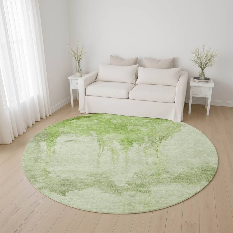 Premium Washable Super Soft Abstract Mayfield Rug - Aloe - 8' x 8'