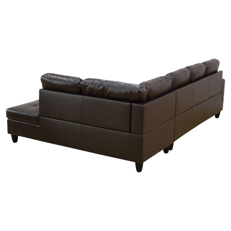 KISRAIS 103" Wide 3-Piece Vegan Leather Sectional Sofa Set - 103.5"W*74.5"D*35"H