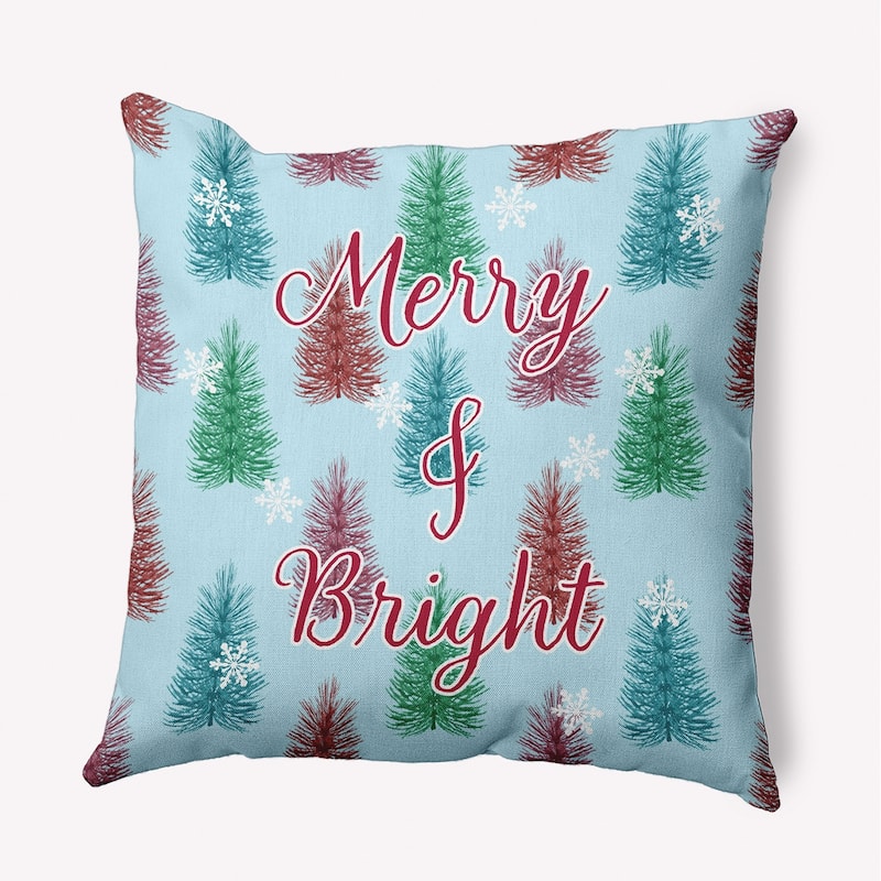 Merry and Bright Christmas Accent Pillow - 26" x 26" - Omar
