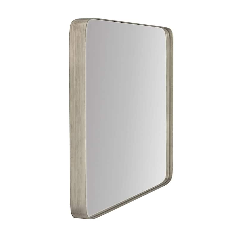 Frame My Mirror Nickel Rounded Corner Mirror, Highland Design - 24" x 36"