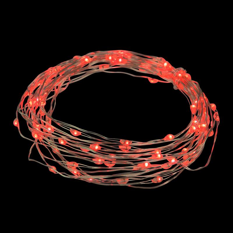 Micro Fairy Christmas Lights - LED Red - 16' Copper Wire - 100ct