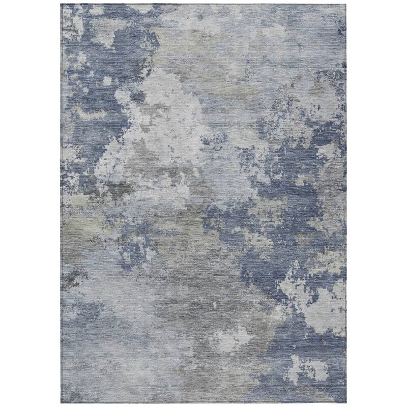 Machine Washable Indoor/ Outdoor Modern Contemporary Chantille Rug