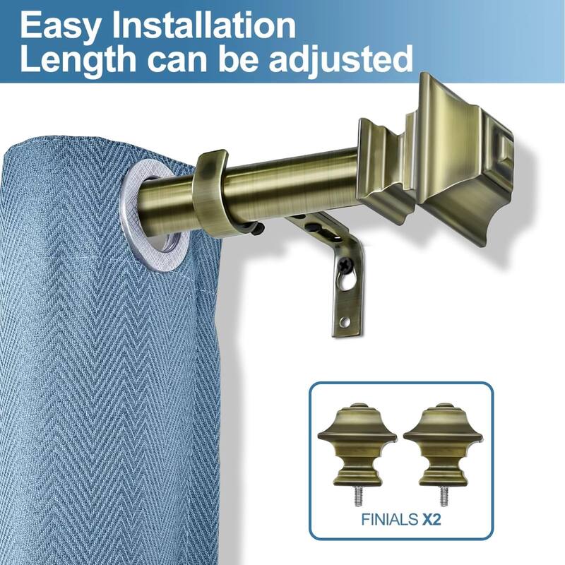 1-inch Diameter Pila Adjustable Single Drapery Curtain Rod