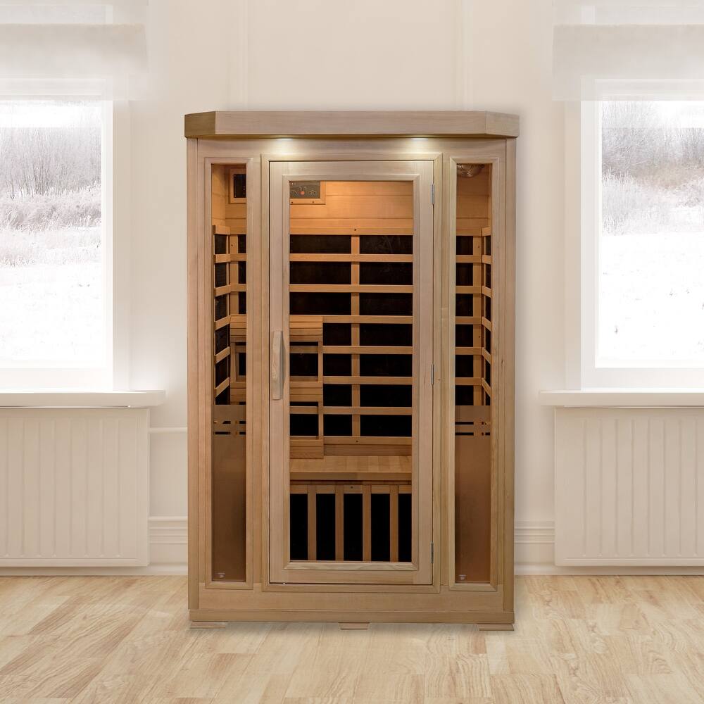 HeatWave Sonoma 2-Person Hemlock Infrared Sauna with 6 Carbon Heaters - 47" W x 45" D x 75" H