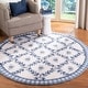 preview thumbnail 26 of 98, SAFAVIEH Handmade Chelsea Aubree French Country Trellis Wool Rug 3' Round - Ivory/Blue - Round