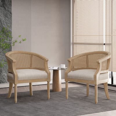 Steinaker Wood and Cane Accent Chairs (Set of 2) by Christopher Knight Home