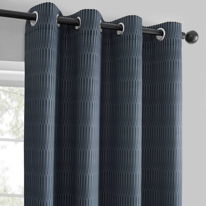 Exclusive Fabrics Lounge Embossed Grommet Velvet Curtains - Room Darkening Curtain for Bedroom & Living Room (1 Panel)